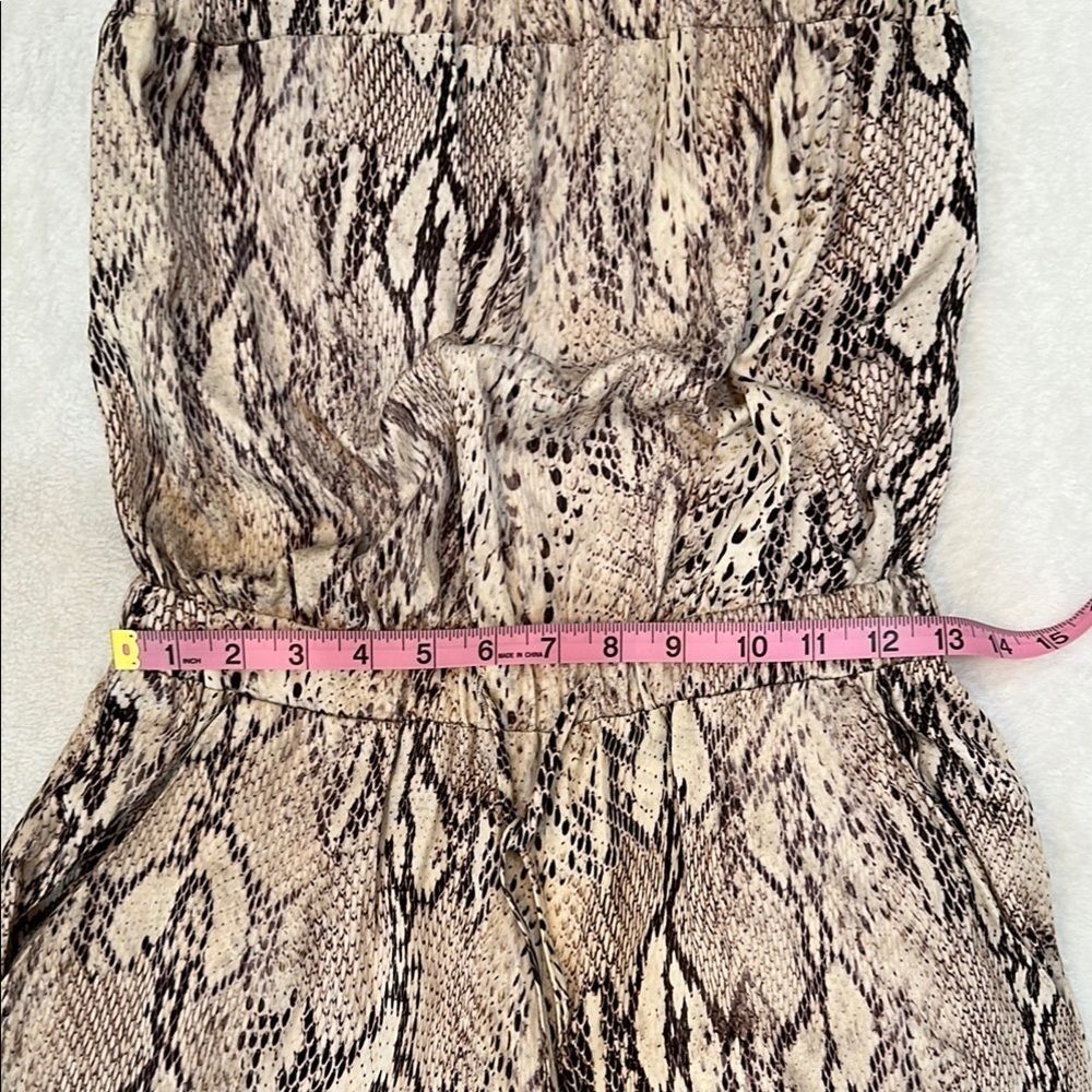 Lavender Brown Women's S Gray Snake Print Jumpsuit Strapless Boho - Picture 8 of 12